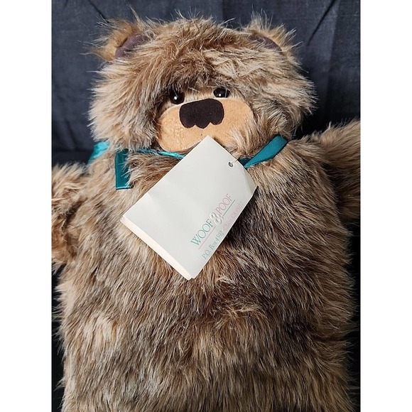 Woof & Poof Hot Bots Hot Water Bottle Bear With Blue Ribbon New With Tag Vintage - Picture 3 of 5